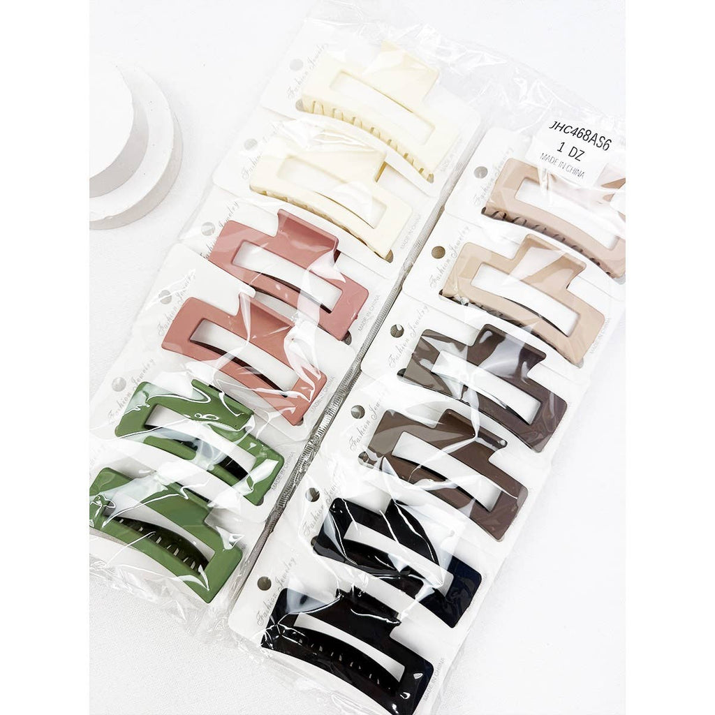 Matte Cut Out Rectangle Hair Claw