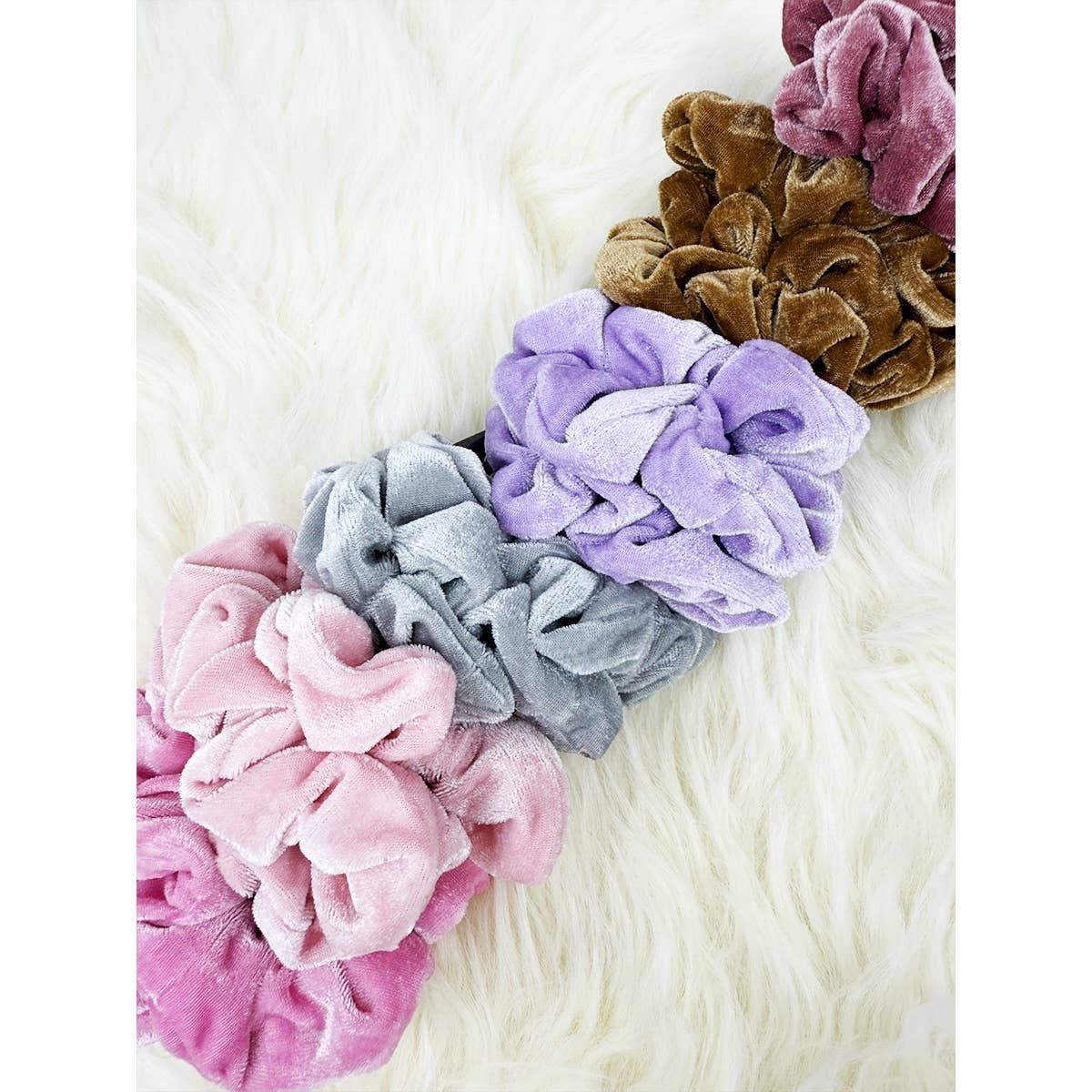 Soft Pastel Tone Velvet Scrunchie