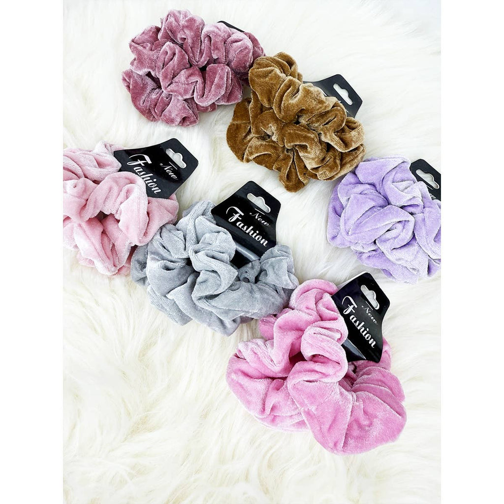 Soft Pastel Tone Velvet Scrunchie