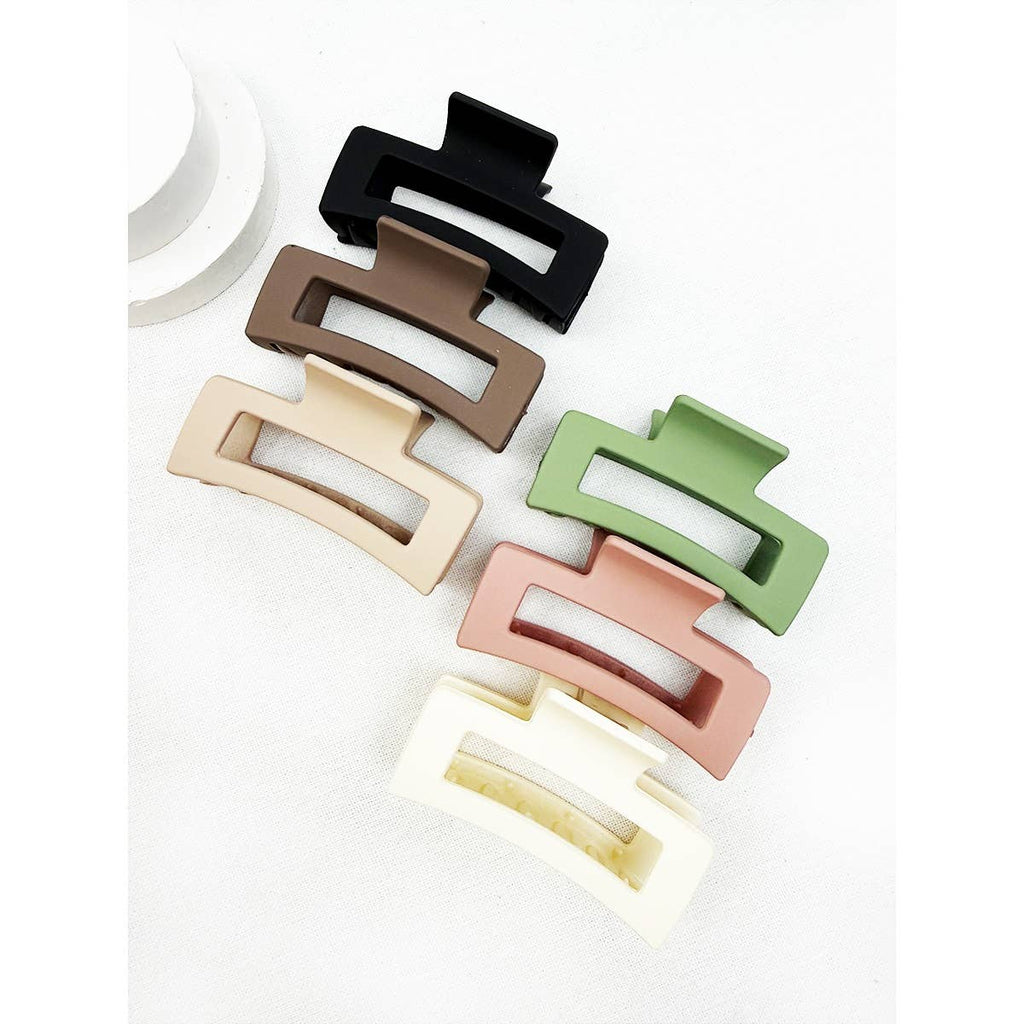 Matte Cut Out Rectangle Hair Claw