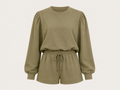 Balloon Sleeve Two-Piece Short Set