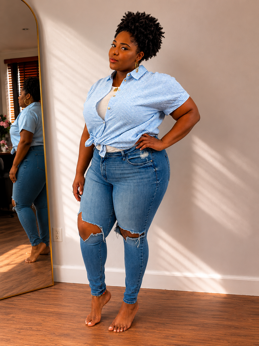 Blue Spring Checkered Shirt