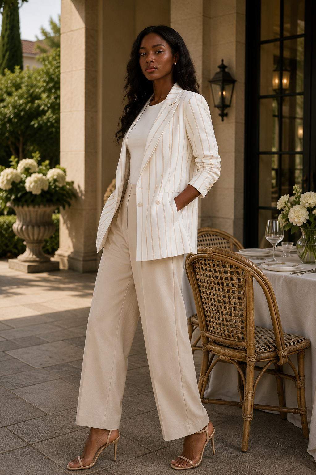 Estate Linen Pinstripe Blazer