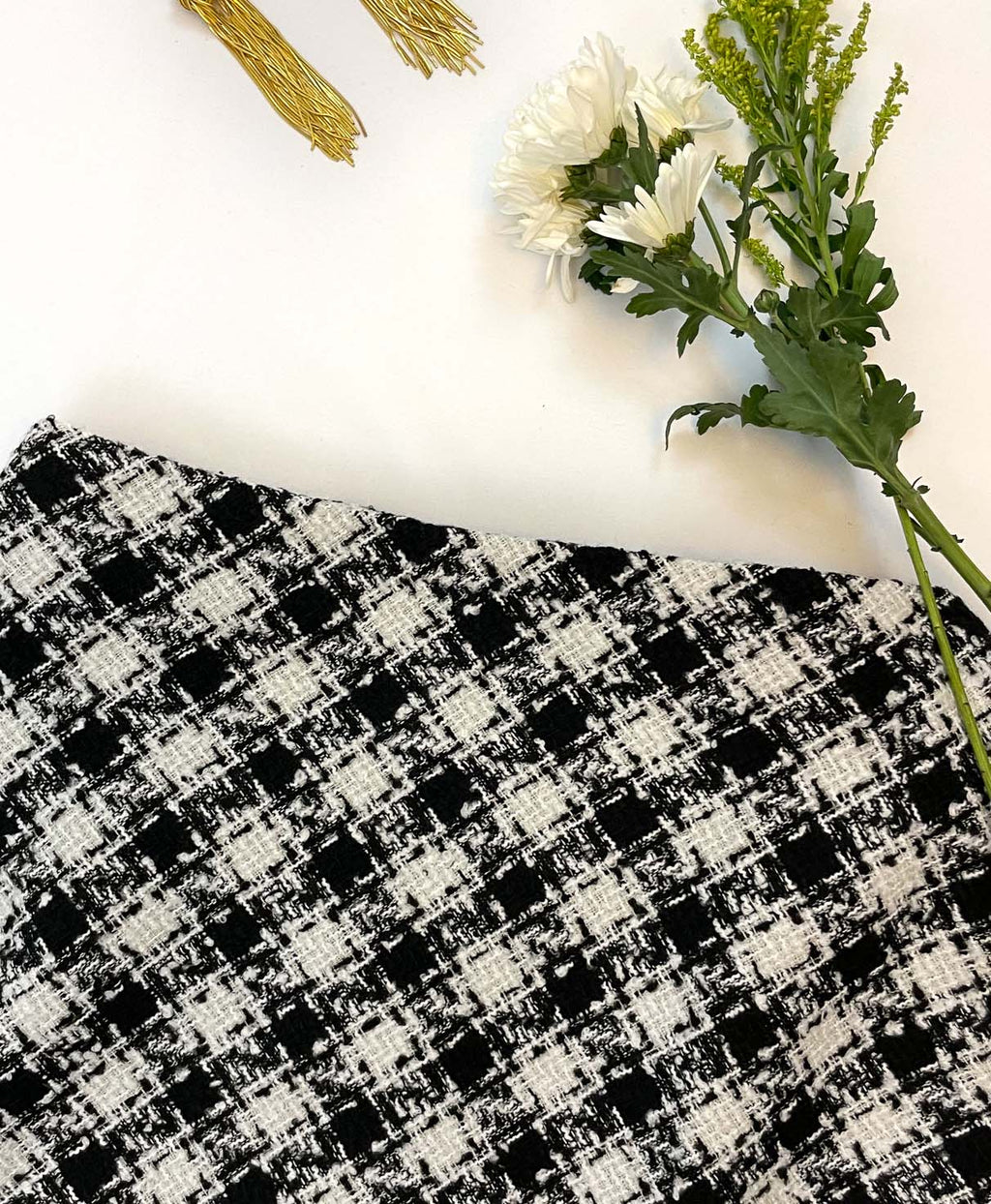 Black and White Plaid Mini Skirt