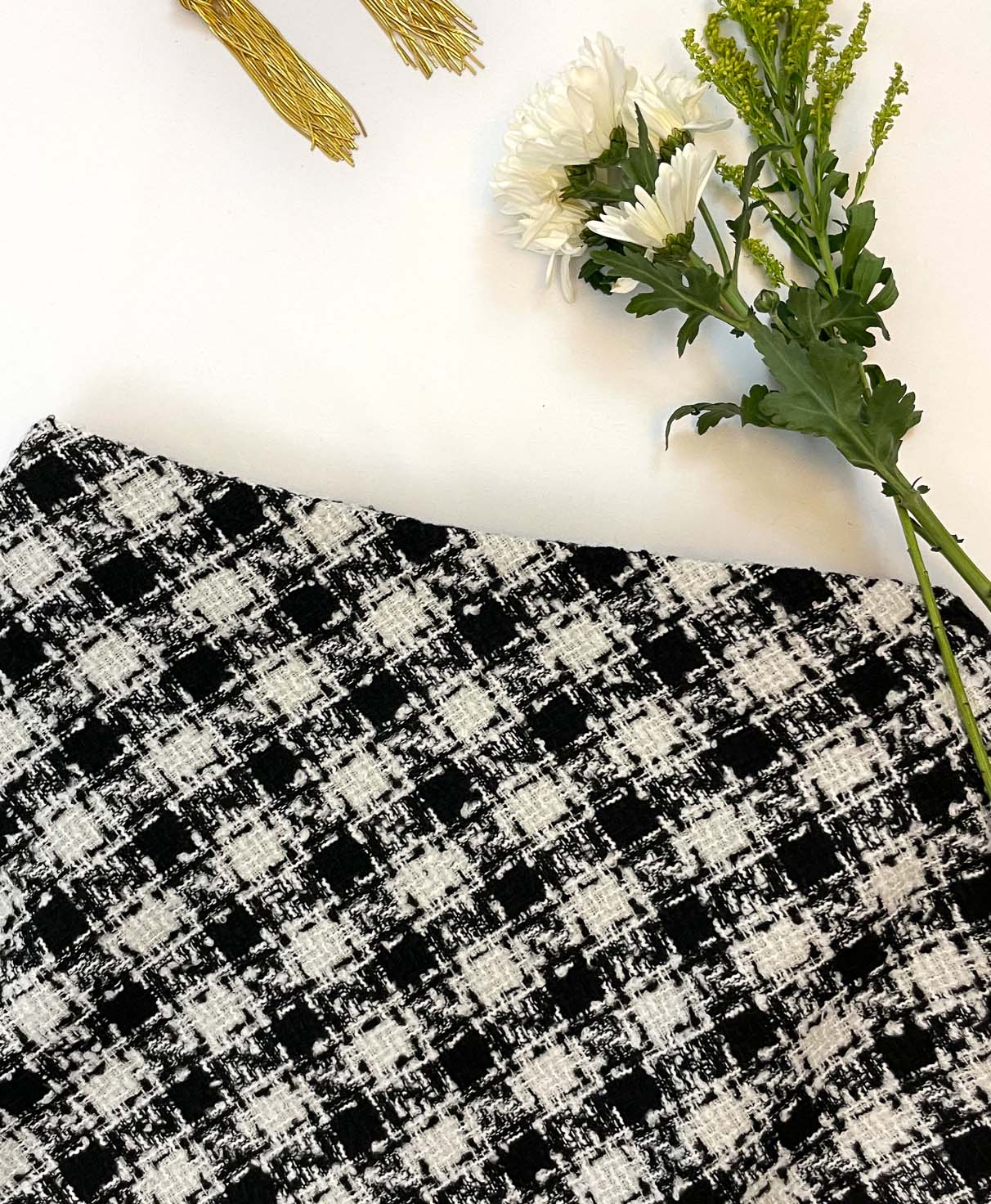 Black and White Plaid Mini Skirt