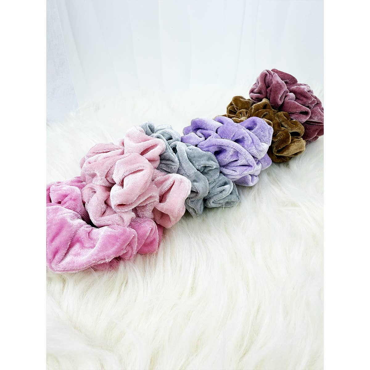 Soft Pastel Tone Velvet Scrunchie